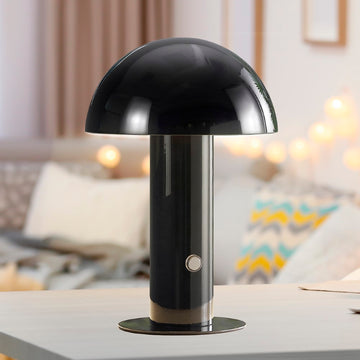 Boletus 10.75" Contemporary Bohemian Rechargeable/Cordless Iron Integrated LED Mushroom Table Lamp - JONATHAN Y